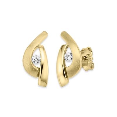 Paar Ohrstecker BRUNO BANANI "Schmuck Geschenk Silber 925 Ohrschmuck Ohrringe", gold (gelbgoldfarben, weiß, kristallweiß), Ohrringe, Damen, Silber 925 (Sterlingsilber), mit Zirkonia (synth.) Image