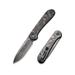 CIVIVI Elementum Folding Knife 3.47in Damascus Blade Carbon Fiber/Steel Handle Marble/Black C2103DS3