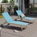 Crestlive Outdoor Adjustable Chaise Lounge Chairs w/Wheels - See the Picture