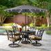 LIVOOSUN 9Ft Patio LED Market Umbrella Outdoor Table Steel Umbrella