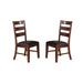 Sara Ladder Back Dining Side Chairs in Brown, Set of 2