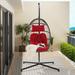 Modern Outdoor Wicker Patio Swing Hanging Egg Chair w/Cushion & Stand