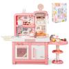 Kids Pretend Kitchen Playset Role Play Toy with Sink Oven Microwave
