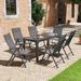 VredHom 5/7-piece Patio Dining Set with Extendable Table and Folding Dining Chairs