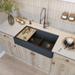 Titan 36" Quartz-Composite Short-Apron Double-Bowl Farmhouse Kitchen Sink