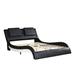 PU Leather Upholstered Platform Bed with LED lighting, Bluetooth Connection to Play Music Control, Backrest Vibration Massage