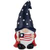 Gnome Holding the American Flag Patriotic Outdoor Garden Statue - 6"