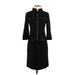 MICHAEL Michael Kors Casual Dress - Sheath Collared 3/4 sleeves: Black Solid Dresses - Women's Size X-Small