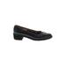 Salvatore Ferragamo Flats: Slip-on Chunky Heel Classic Black Solid Shoes - Women's Size 6 1/2 - Round Toe