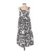 Ann Taylor LOFT Casual Dress - A-Line Square Sleeveless: White Floral Dresses - Women's Size 2X-Small Petite