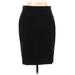 Ann Taylor Casual Pencil Skirt Knee Length: Black Bottoms - Women's Size 10 Petite