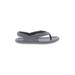 Fashion Sandals: Slip-on Wedge Casual Gray Print Shoes - Women's Size 38 - Open Toe