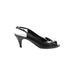 Loeffler Randall Heels: Black Print Shoes - Women's Size 10 - Peep Toe