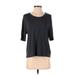 Gap 3/4 Sleeve T-Shirt: Black Tops - Women's Size X-Small