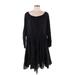 Apiece Apart Casual Dress - Mini Boatneck 3/4 sleeves: Black Solid Dresses - Women's Size 12