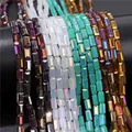 Perles rectangulaires en cristal autrichien à facettes pour bijoux cube en verre bracelet