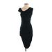 Bailey 44 Casual Dress - Midi V Neck Short sleeves: Black Print Dresses - Women's Size X-Small