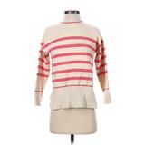 Tahari Turtleneck Sweater: Ivory Stripes Tops - Women's Size X-Small