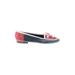 Flats: Slip On Chunky Heel Casual Red Shoes - Women's Size 7 1/2 - Almond Toe