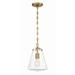 Breakwater Bay Charlesville 1 - Light Bell Pendant Glass, Crystal in Yellow | 63.75 H x 8.25 W x 8.25 D in | Wayfair