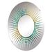 East Urban Home Gold Teal Oceans Alchemy Spiral IV - Starburst Decorative Mirror MIR106067 O, Crystal in White | 35.4 H x 23.6 W x 0.24 D in | Wayfair