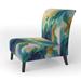 Slipper Chair - Ivy Bronx 21" Wide Slipper Chair Polyester in Black/Blue/Brown | 32 H x 21 W x 25 D in | Wayfair 80840463C06E4A23AAA9CC3C2599EBFA