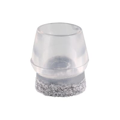 WAGNER Kappen für Stahlrohr rund 4tlg. - Ø 12-15/14-17 x 19 mm, Abrieb Filz 9 mm, Kunststoff transparent - 15055599 Image