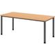 bümö höhenverstellbarer Schreibtisch H-Serie 180x80 cm in Buche, Gestell in Graphit - PC Tisch für's Büro manuell höhenverstellbar, Computertisch