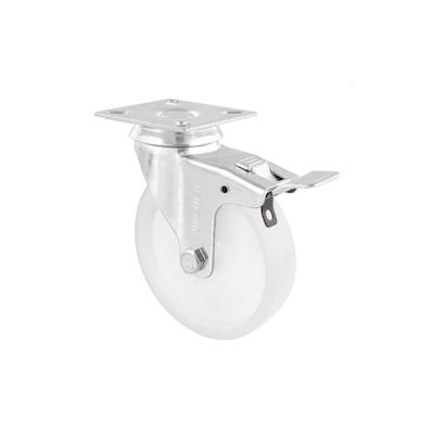WAGNER Lenkrolle - Ø 125 mm, Stahl verzinkt, weiß, Feststeller, Anschraubplatte, Tragkraft 90 kg - 03362501 Image
