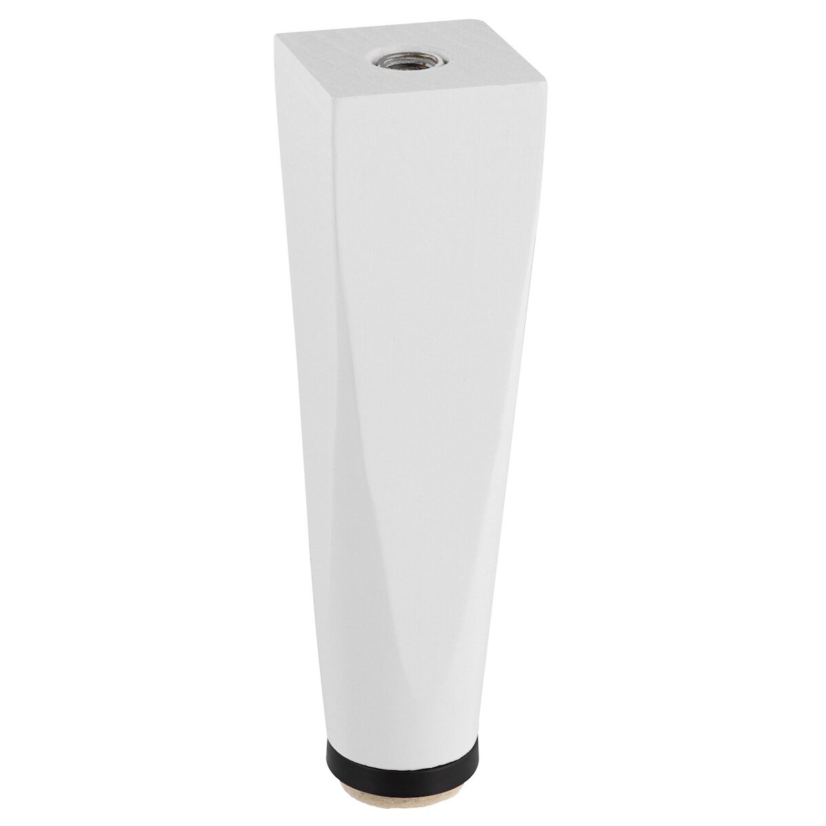 WAGNER Möbelbein KIEFER Holz eckig - 40 x 40 x 150 mm, weiß, QuickClick® Filzgleiter Ø 30 mm, Gewinde Ø 10 mm - 12724001 Image