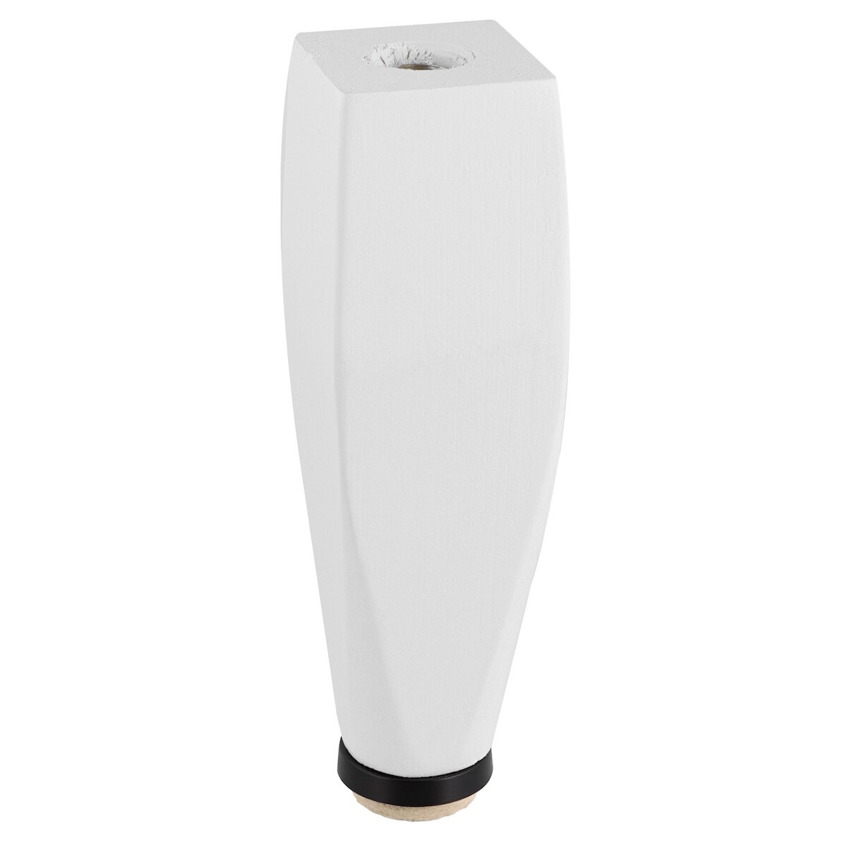 WAGNER Möbelbein KIEFER Holz eckig - 40 x 40 x 150 mm, weiß, QuickClick® Filzgleiter Ø 30 mm, Gewinde Ø 10 mm - 12724101 Image