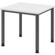 bümö höhenverstellbarer Schreibtisch H-Serie 80x80 cm in weiß, Gestell in Graphit - PC Tisch für's Büro manuell höhenverstellbar, Computertisch