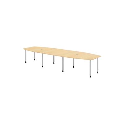 bümö Konferenztisch groß KT40 in Ahorn Füße in Silber Image