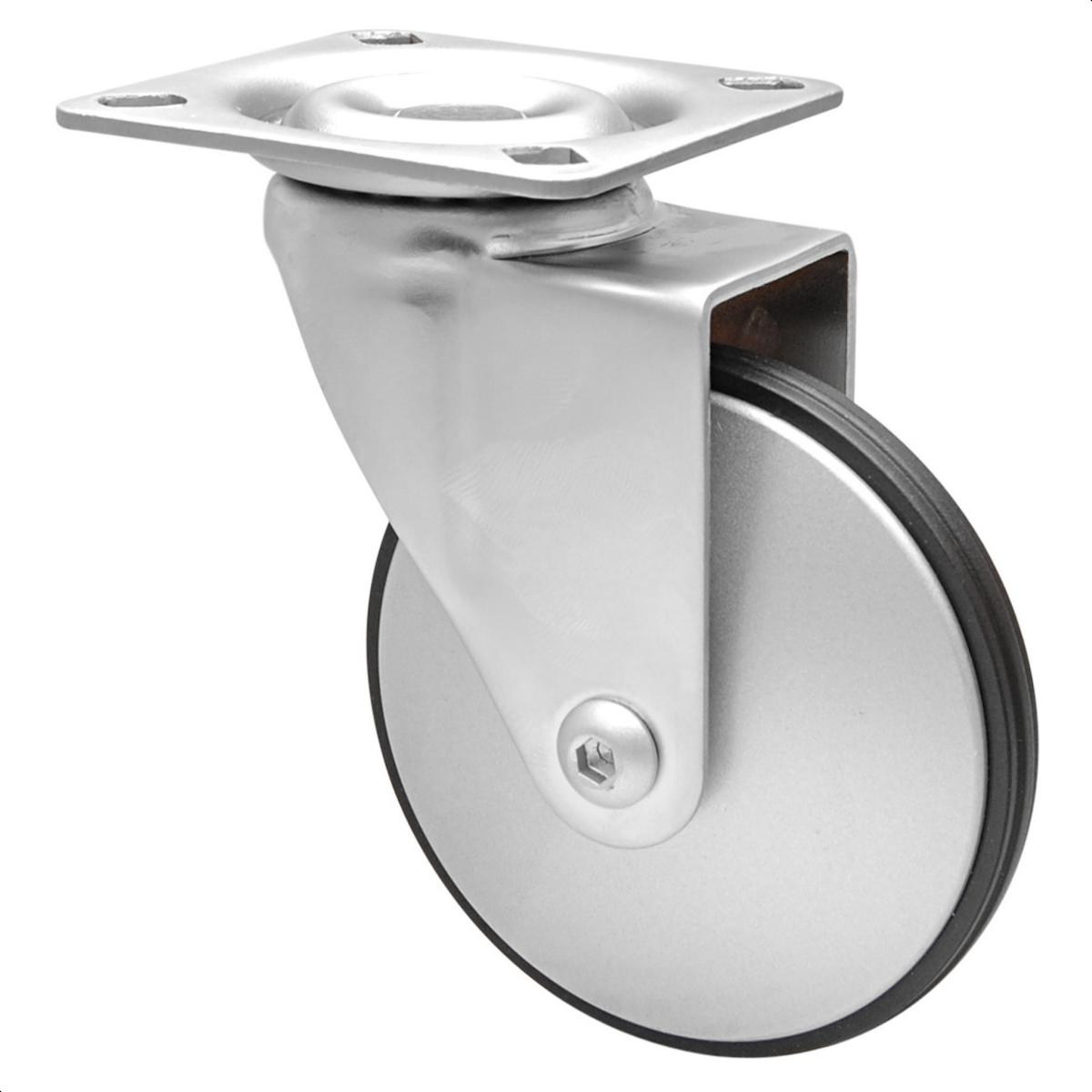 WAGNER Luxus Möbelrolle ALU DESIGN - Softlauffläche, Durchmesser Ø 75 mm, Anschraubplatte, Tragkraft 50 kg - 03138301 Image