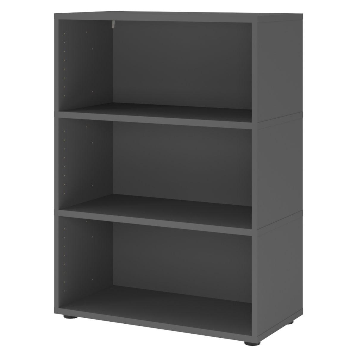 bümö flexi Regal mit werkzeuglosem Schnellaufbausystem, Dekor: graphit - Modulares Aktenregal 80 cm breit aus Holz für 3 Ordnerhöhen mit Image