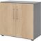 bümö Aktenschrank abschließbar, Büroschrank Holz 80cm breit in Graphit/Eiche - abschließbarer Schrank mit Aktenregal für's Büro & Arbeitszimmer, Büro