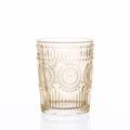 MARELIDA Trinkglas gelb 280ml Wasserglas Saftglas Vintage Boho Blumenmuster