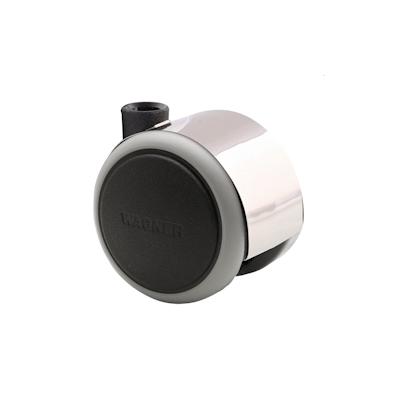 WAGNER Design Möbelrolle/Doppelrolle - SOFT - Durchmesser Ø 50 mm, schwarz/grau/chrom, Tragkraft 50 kg - 01022701 Image