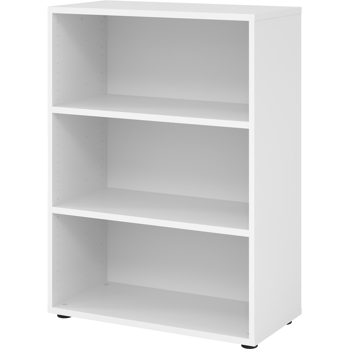 bümö Regal weiß, Standregal aus Holz für 3 Ordnerhöhen - Bücherregal klein 80 cm breit, Aktenregal für Ordner & Bücher, kleines Büroregal, Holzregal, Image
