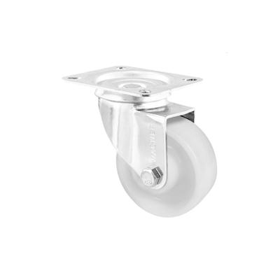 WAGNER Lenkrolle/Möbelrolle - Ø 80 mm, Stahl verzinkt, weiß, Anschraubplatte, Tragkraft 50 kg - 04658001 Image