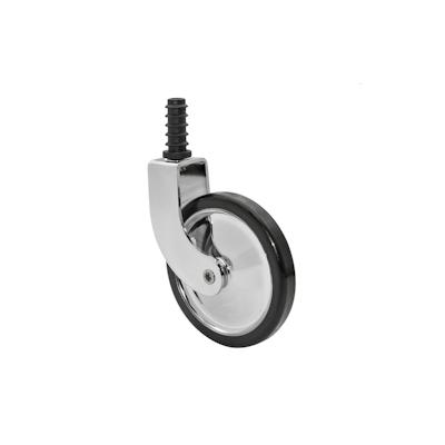 WAGNER Teewagenrolle DESIGN - Durchmesser Ø 75 mm, schwarz/chrom, Stift + Hülse Ø 11 mm, Tragkraft 35 kg - 01908401 Image