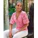 Boston Proper - Aurora Pink - Lace V Neck Knit Top - Small