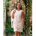 Boston Proper - White/Tan - Floral Lace Sheath Dress - 2