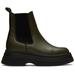 Green Chunky Chelsea Boots