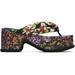 Multicolor Floral Platform Heeled Sandals