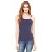 Bella + Canvas 1011 Women's Baby Rib Spaghetti Strap Tank Top in Navy Blue size Large | Ringspun Cotton