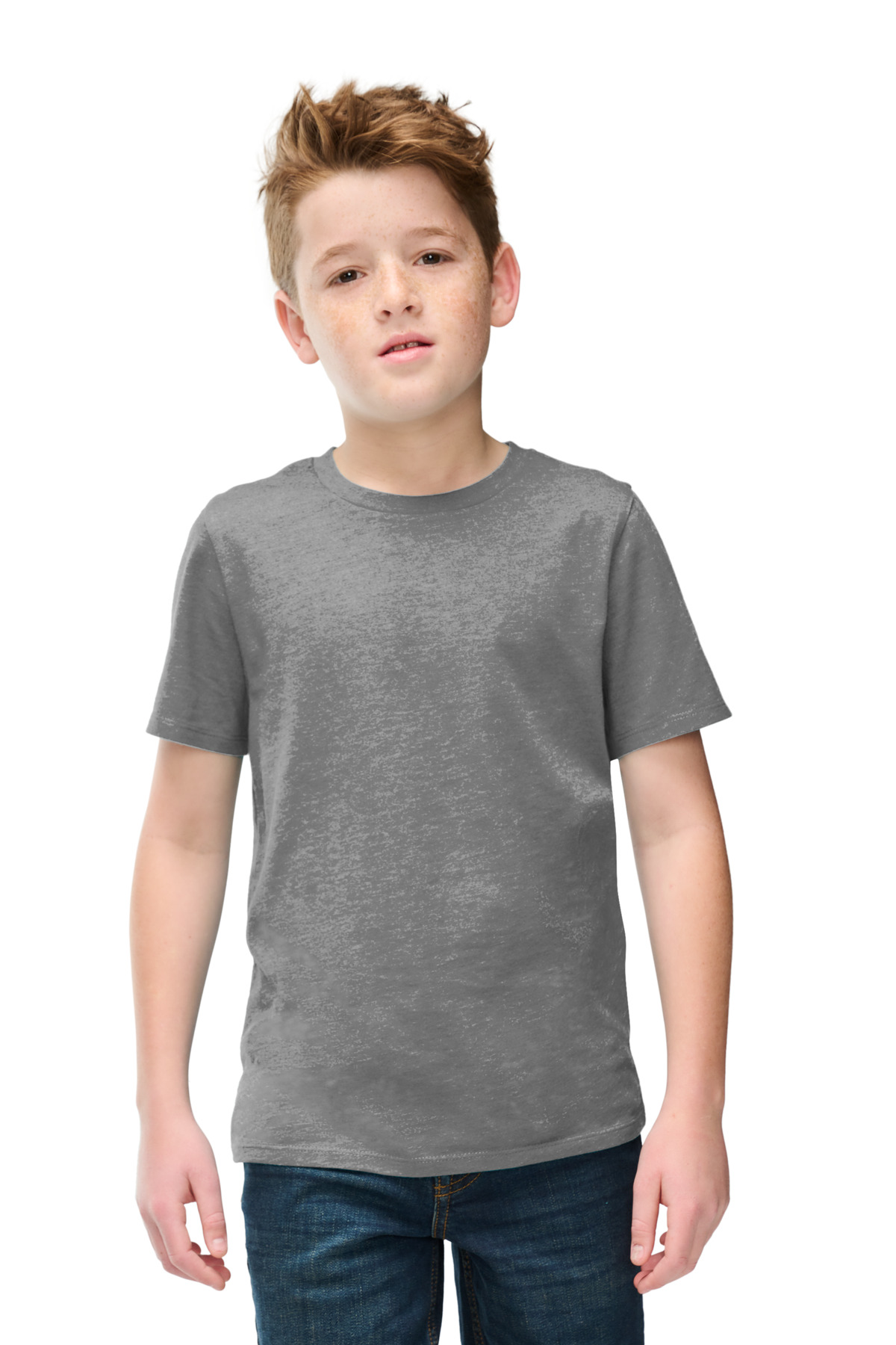 District DT108Y Youth Perfect Blend CVC Top in Grey Frost size XL | Cotton/Polyester