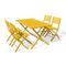 Ensemble repas de jardin 4 places en aluminium moutarde