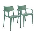 Lot de 2 fauteuils de jardin en polypropylène renforcé vert