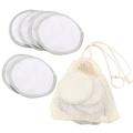 NUOLUX 11pcs Reusable Makeup Remover Pads Double-layer Pad Powder Removal Pads Cleaning Puffs Cosmetic Supplies With Storage Bag(10pcs Makeup Pad + 1pc Bag)